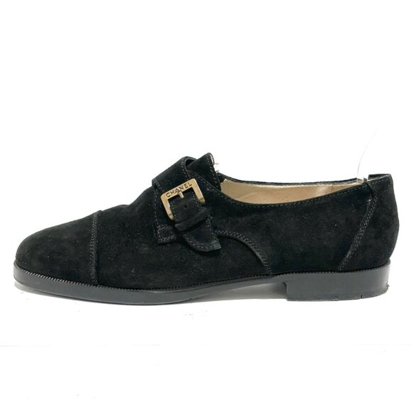 Auth CHANEL - Black Suede Women's Shoes - Picture 1 of 7